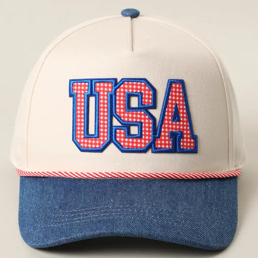 USA Gingham Patch Hat