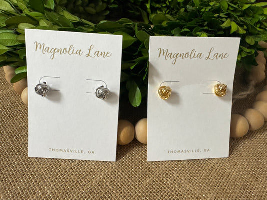 GS Brass Love Knot Studs