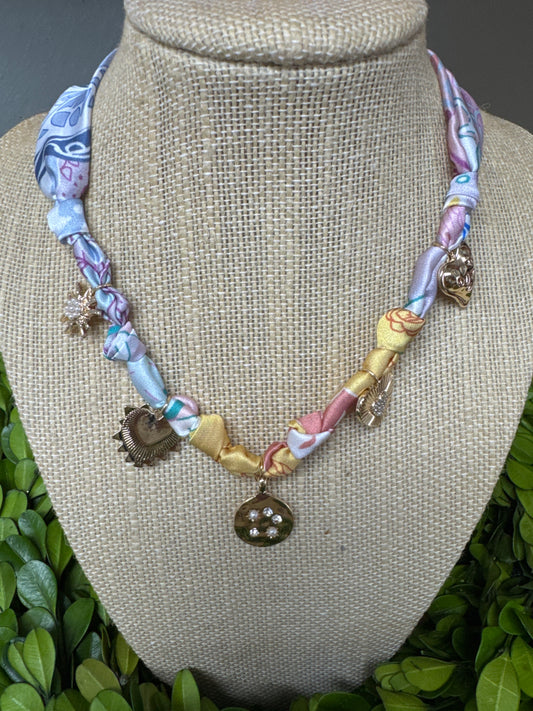 GS Multi Charm Scarf Necklace