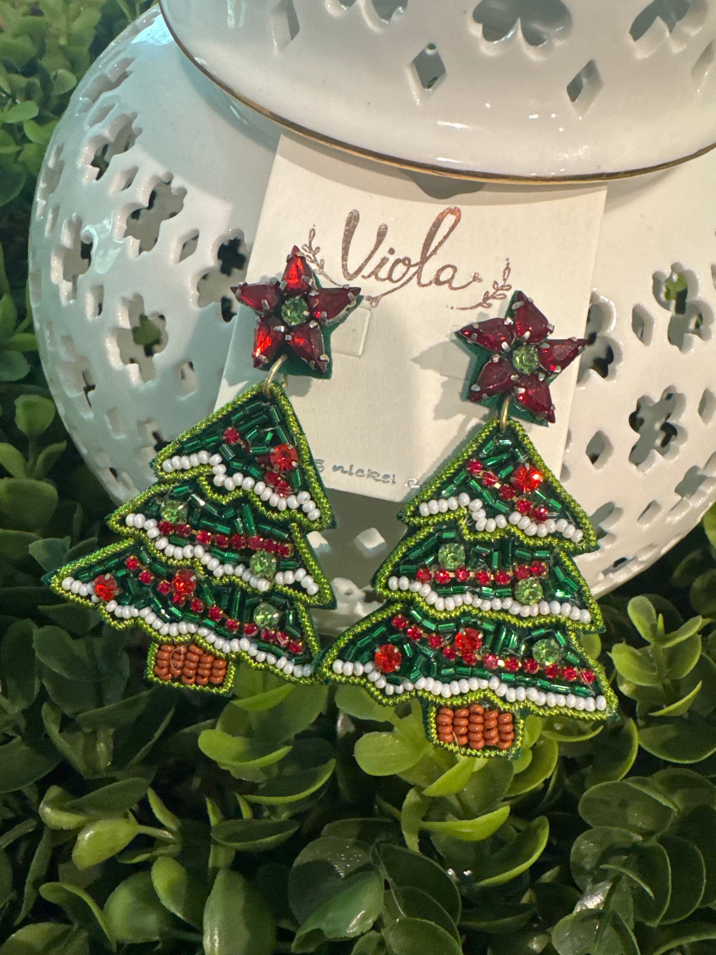GS Beaded Tree Earrings
