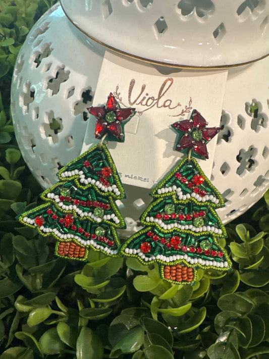GS Beaded Tree Earrings