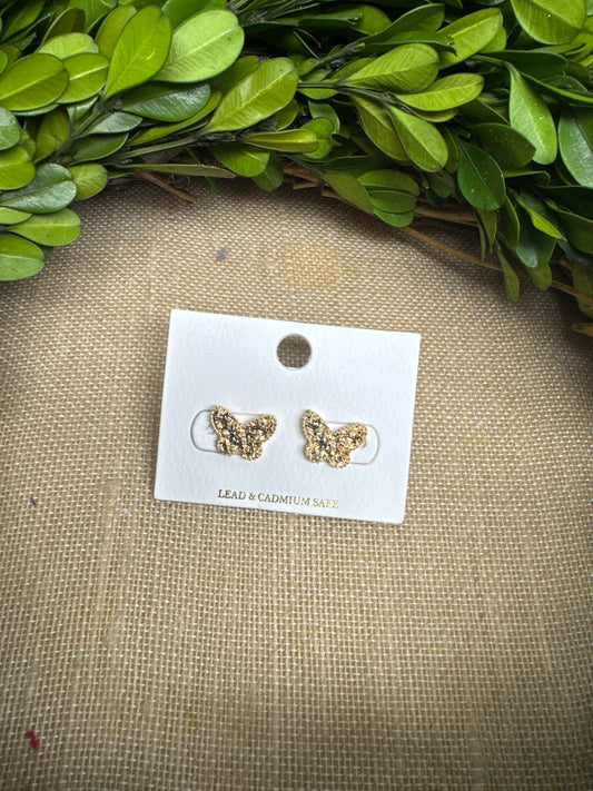 GS Gold Butterfly Studs