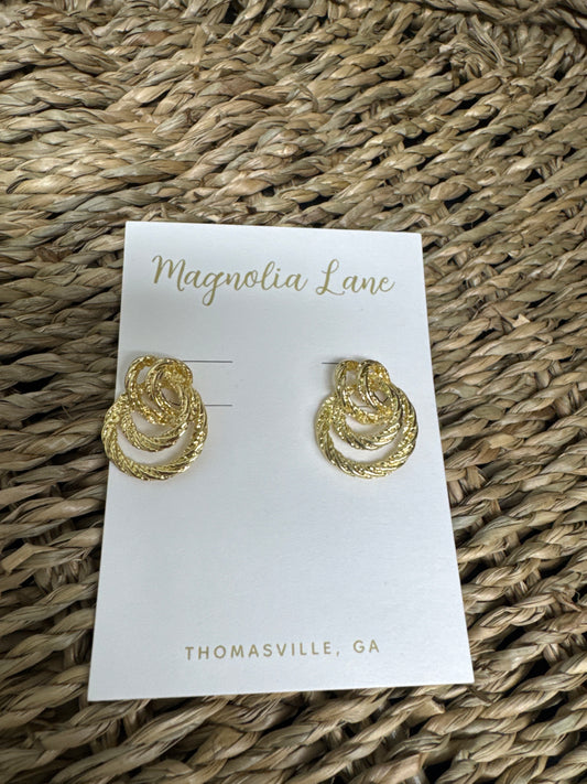 GS Textured Door Knocker Earrings