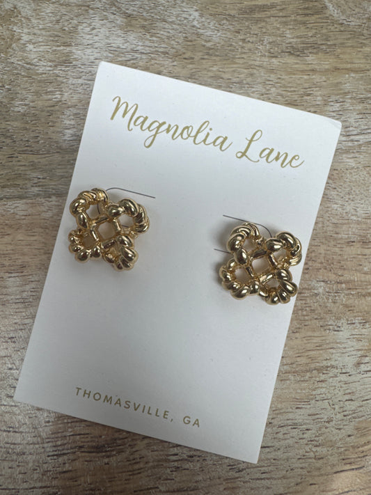 GS Gold Twisted Earrings