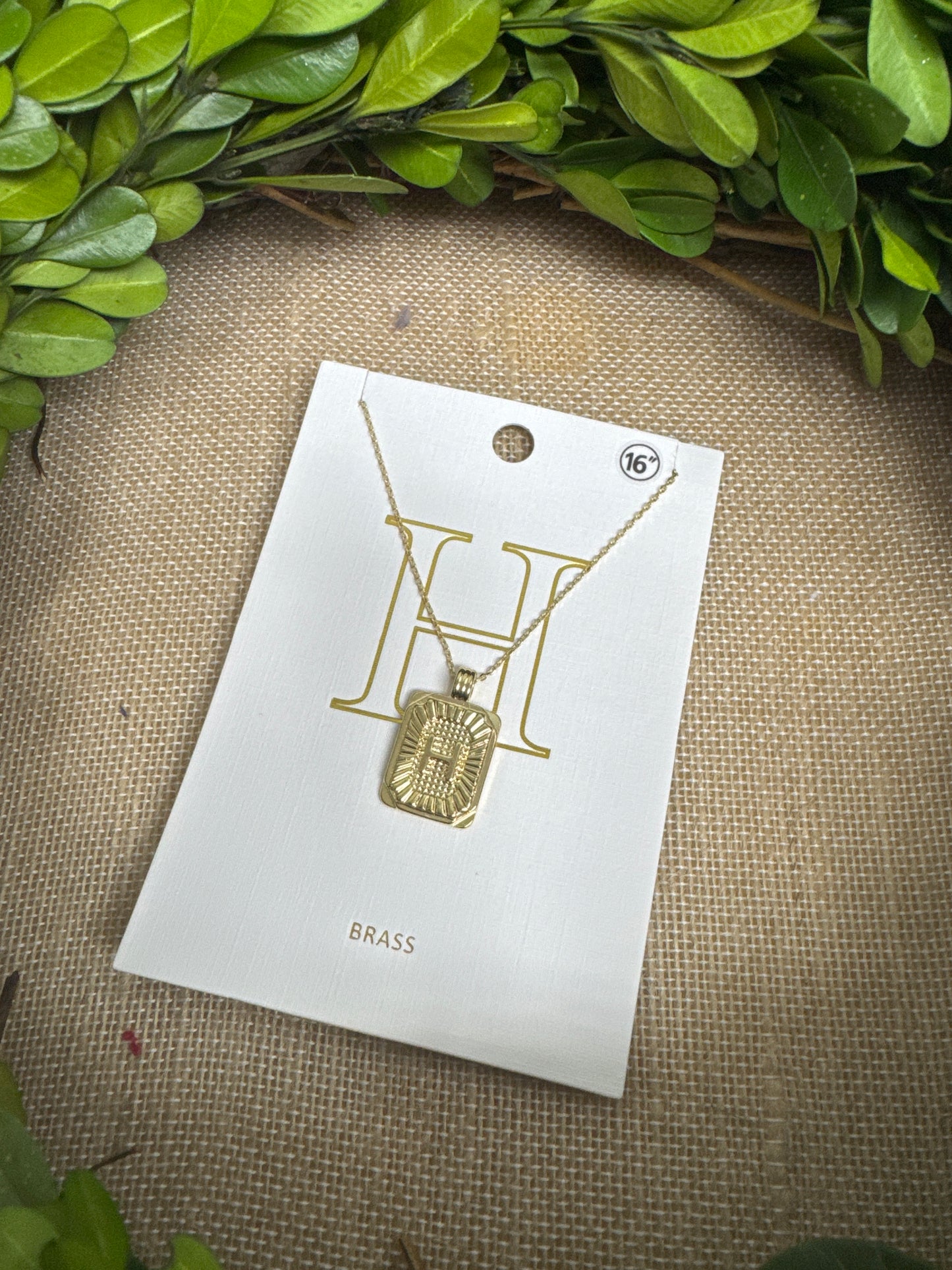 GS Rectangle Initial Necklace