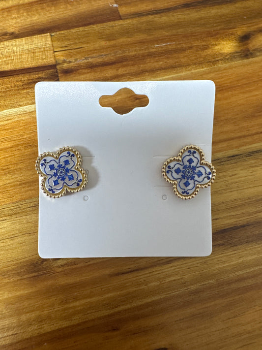 GS Blue Clover Studs