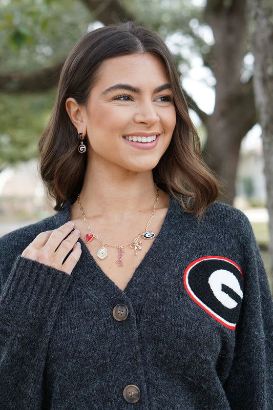 Canvas Paper Clip Charm Team Necklace