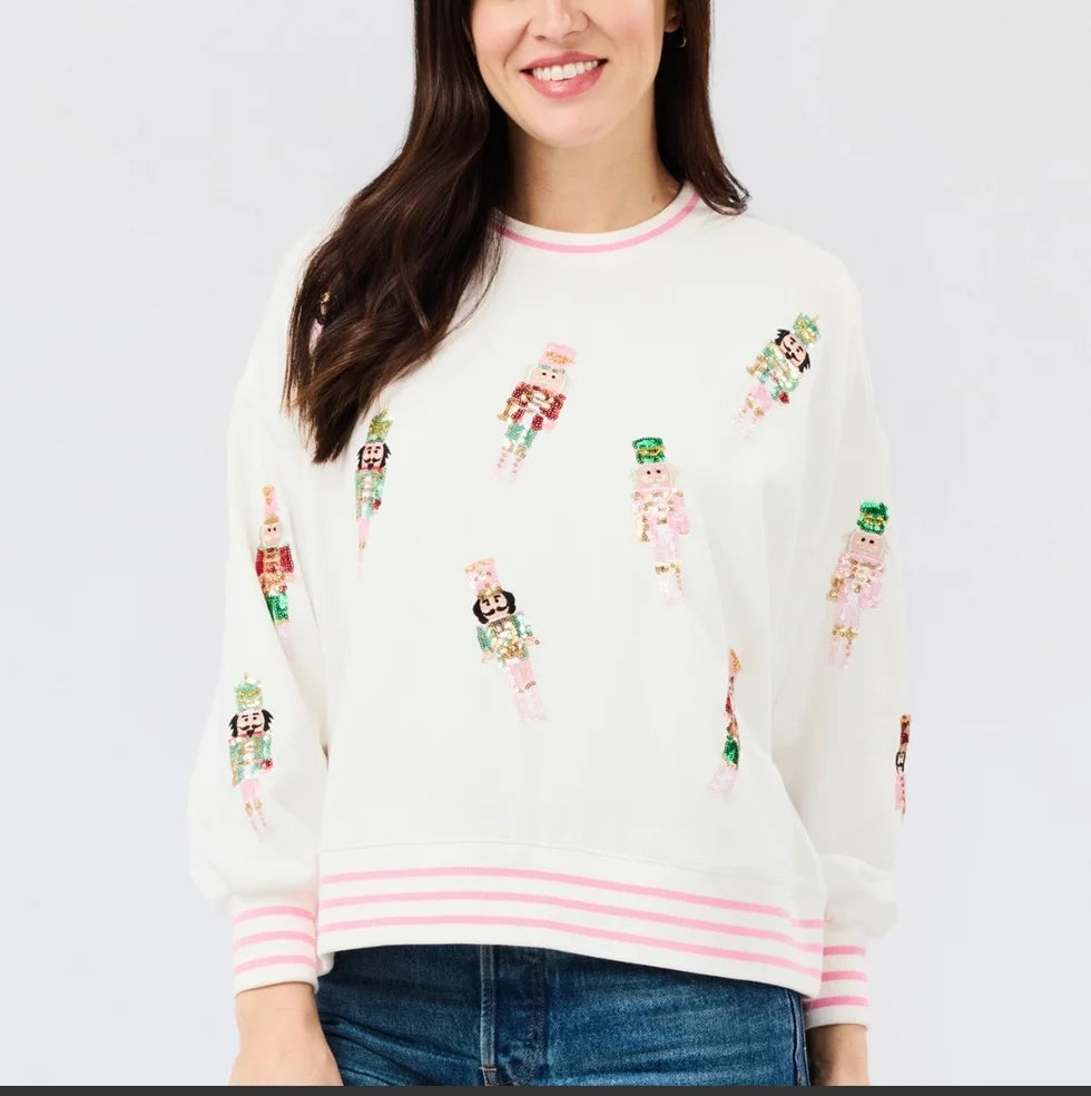 Mary Square Millie Nutcracker Stripe Sweatshirt