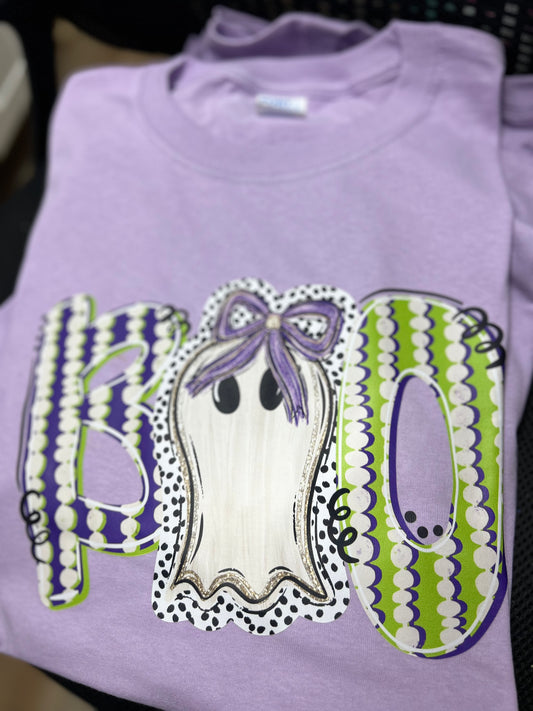 BOO Ghost Lavender Tee