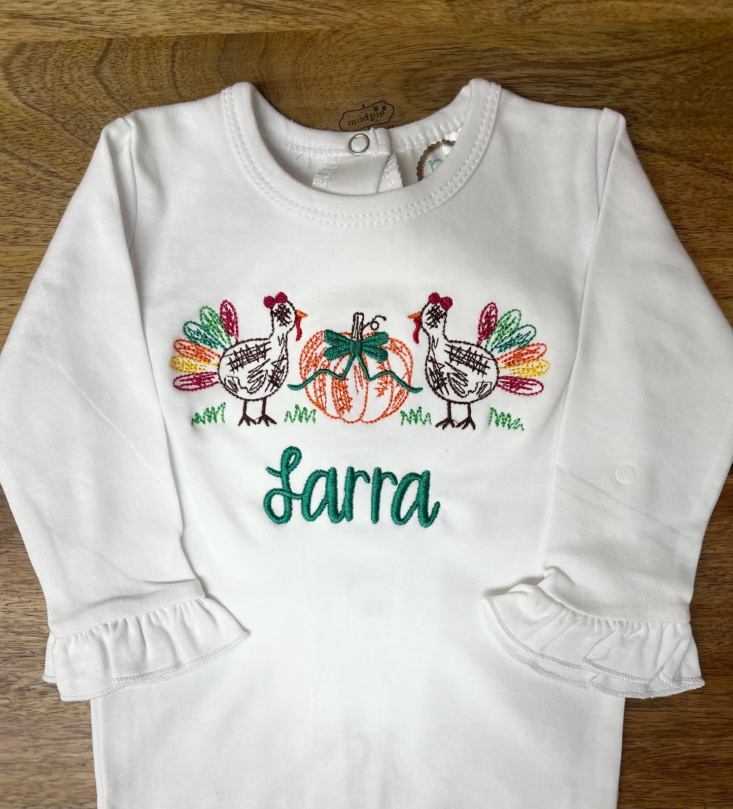 Sketch Stitch Shirt - Girl Turkey Scribble