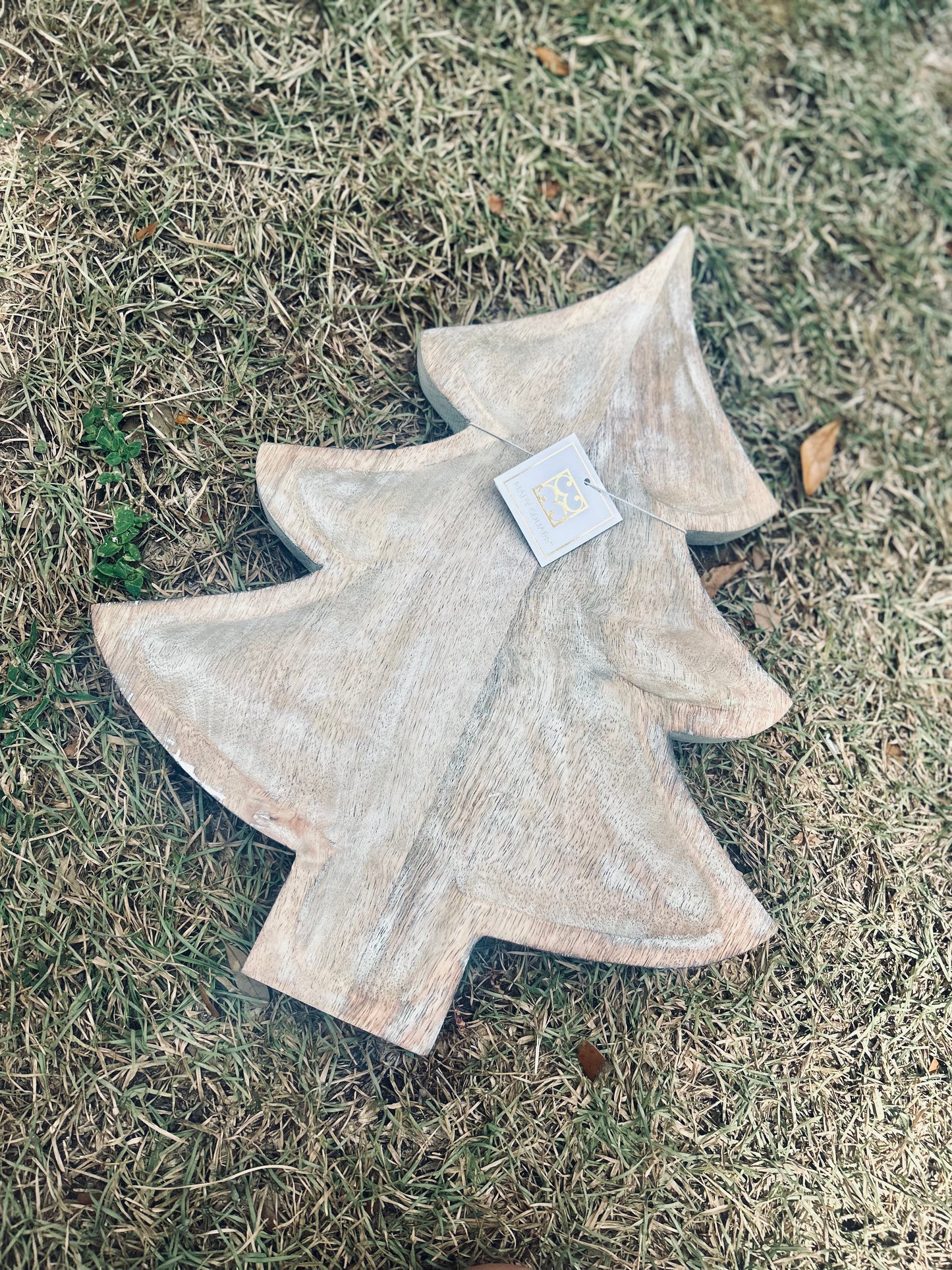 Mary Square Wood Tree Bowl - Large