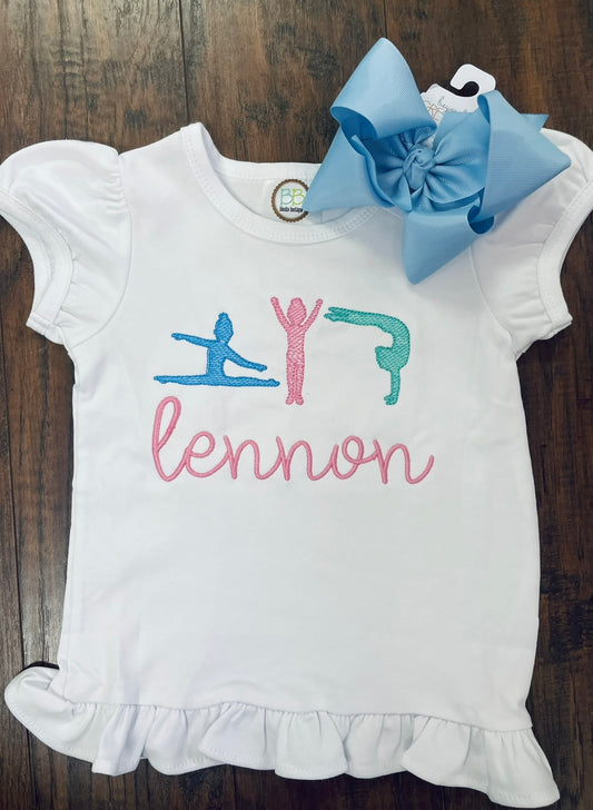 Sketch Stitch Shirt - Gymnastics Girl