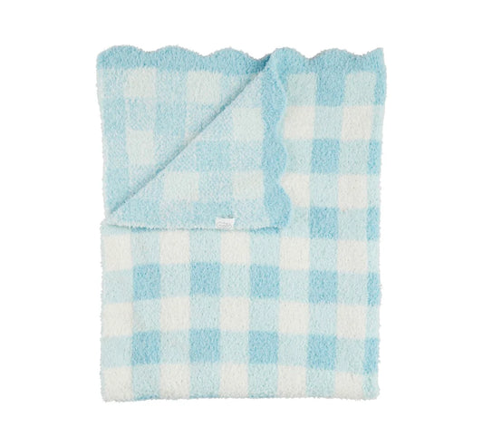 Mudpie Scallop Chenille Baby Blanket