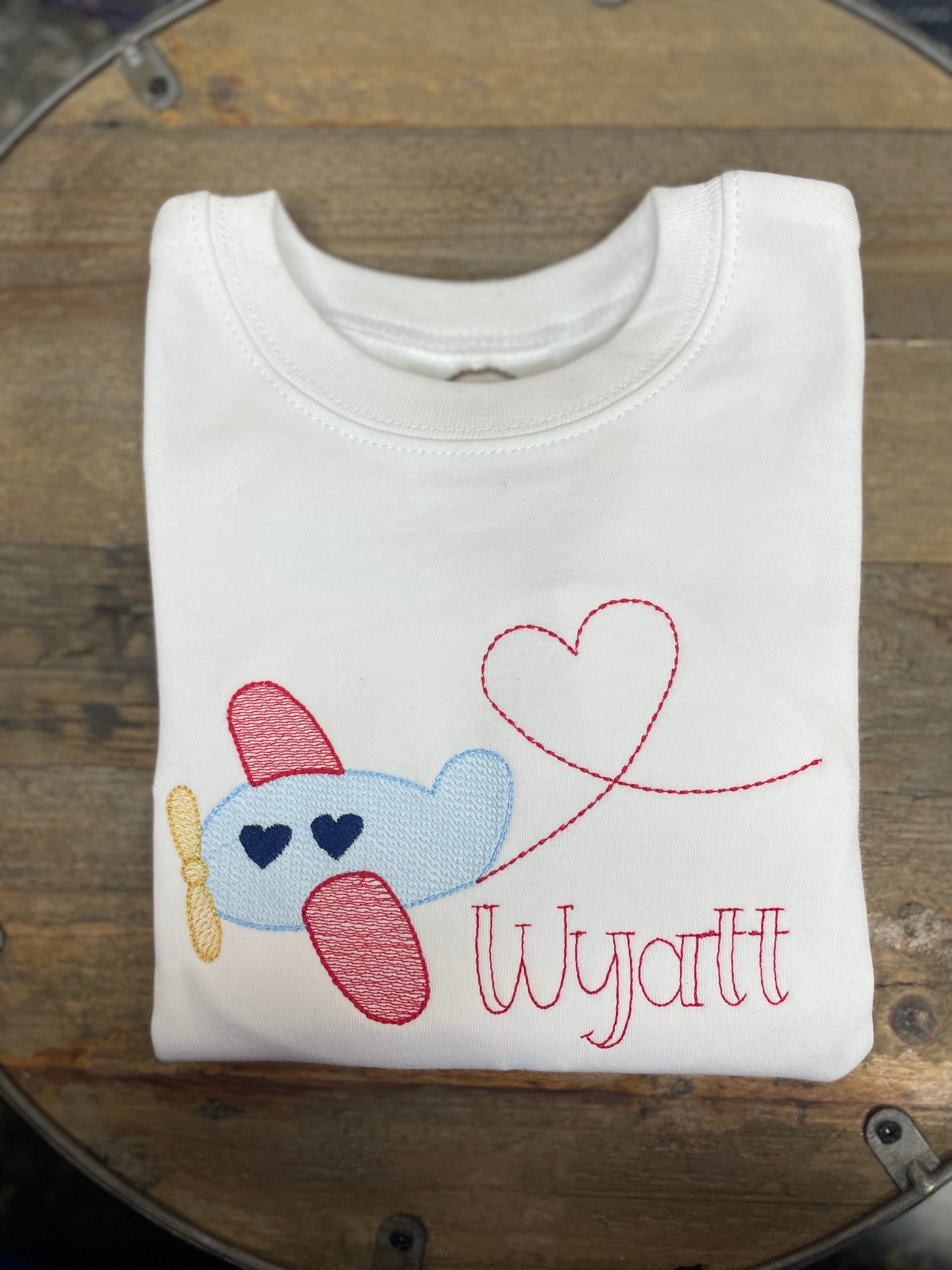 Sketch Stitch Shirt - Airplane Valentines