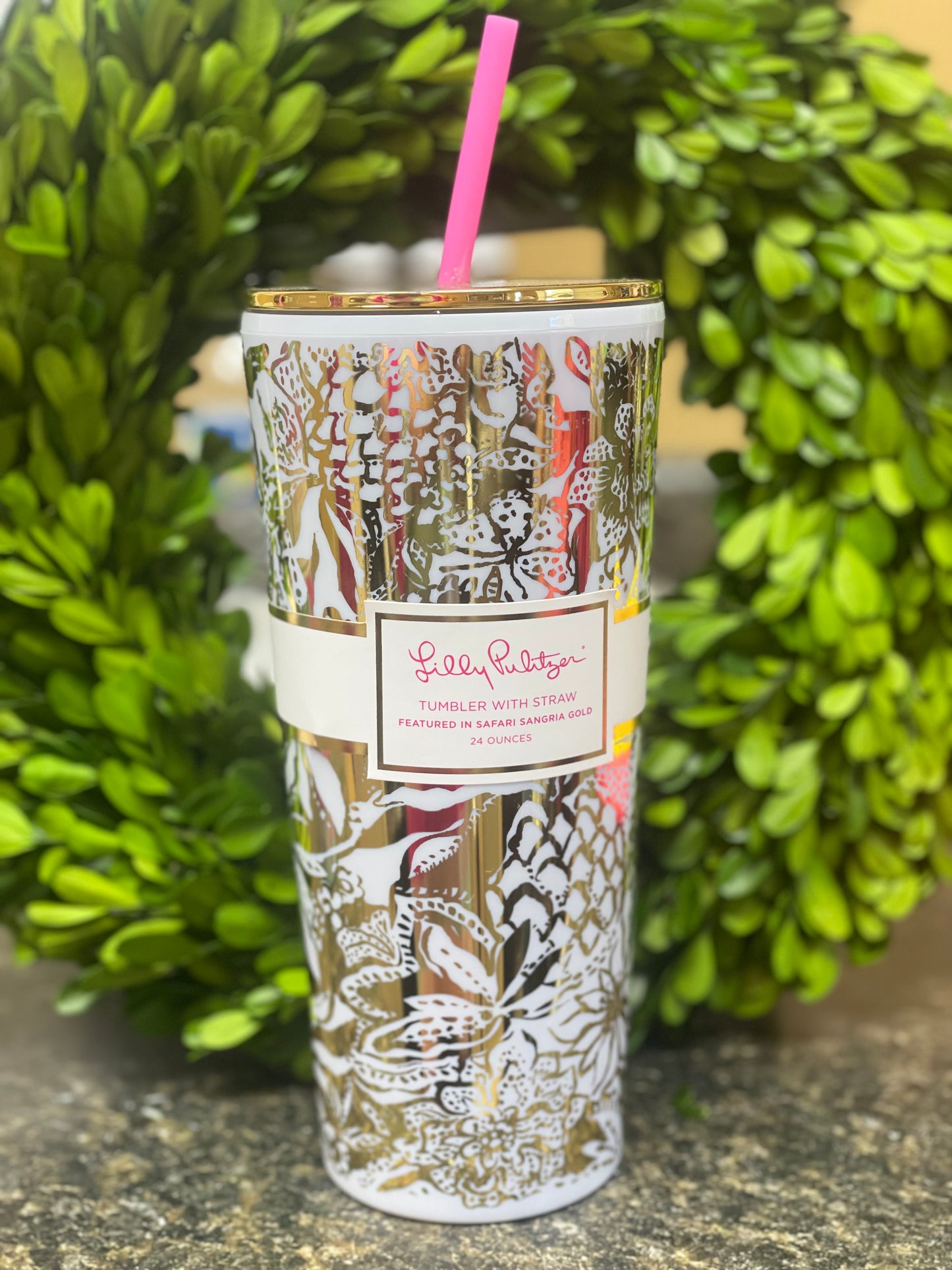 LP Straw Tumbler - Safari Sangria Gold