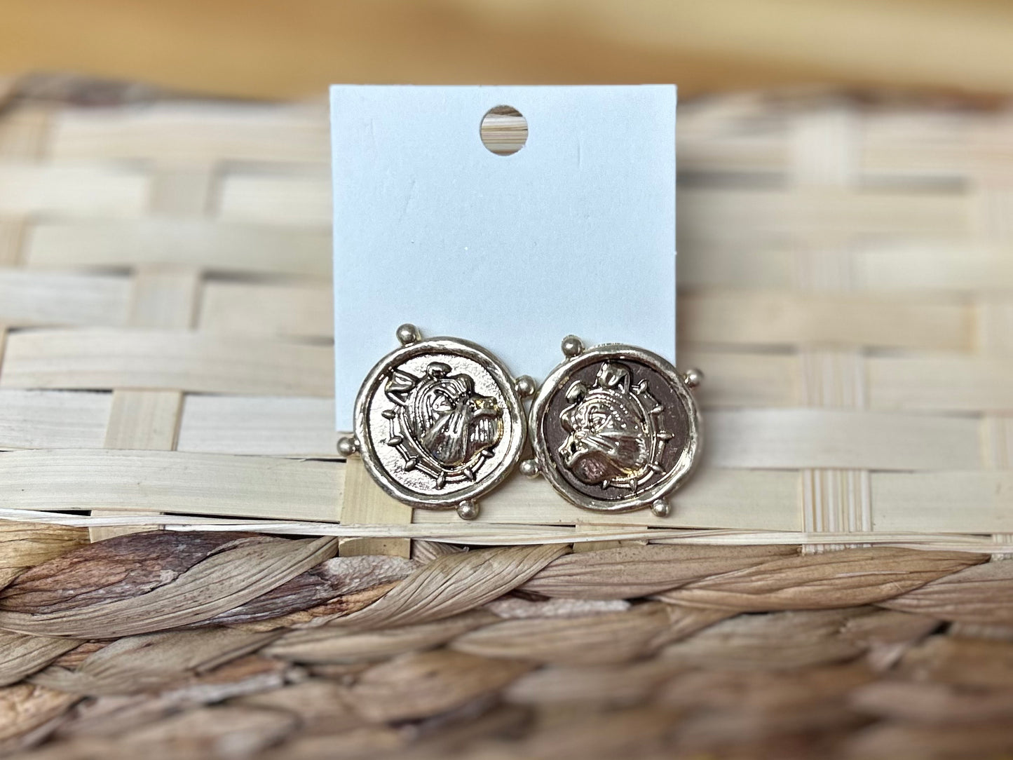 GS Bulldog Coin Earring