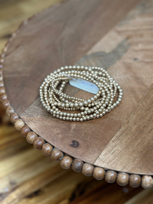 Set of 9 Small Bead Bracelets