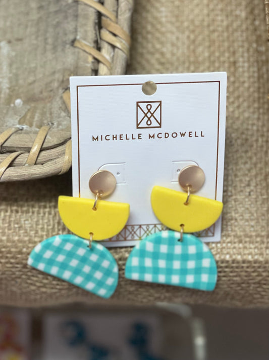 MS Maxi Earrings - Yellow and Teal