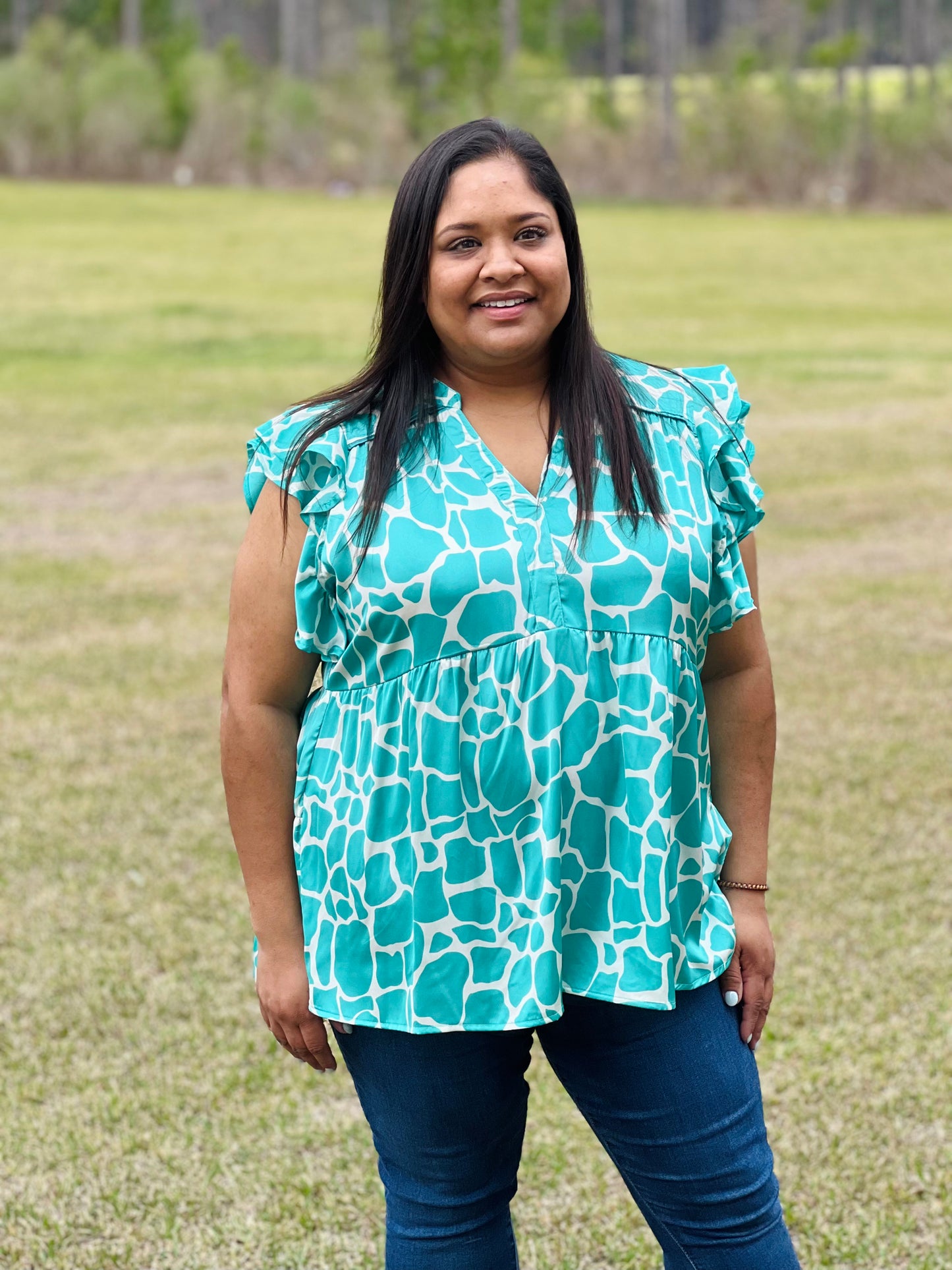 Umgee Silky Giraffe Tiered Top (S-2XL)