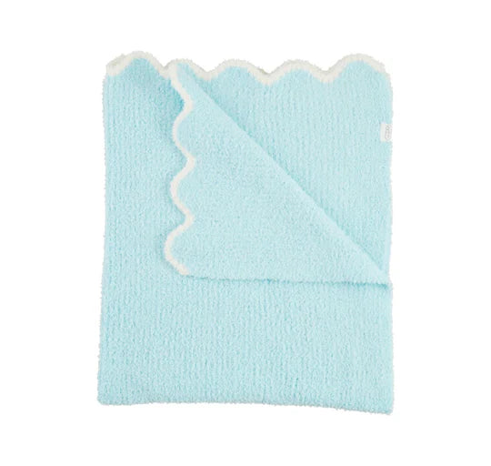 Mudpie Scallop Chenille Baby Blanket