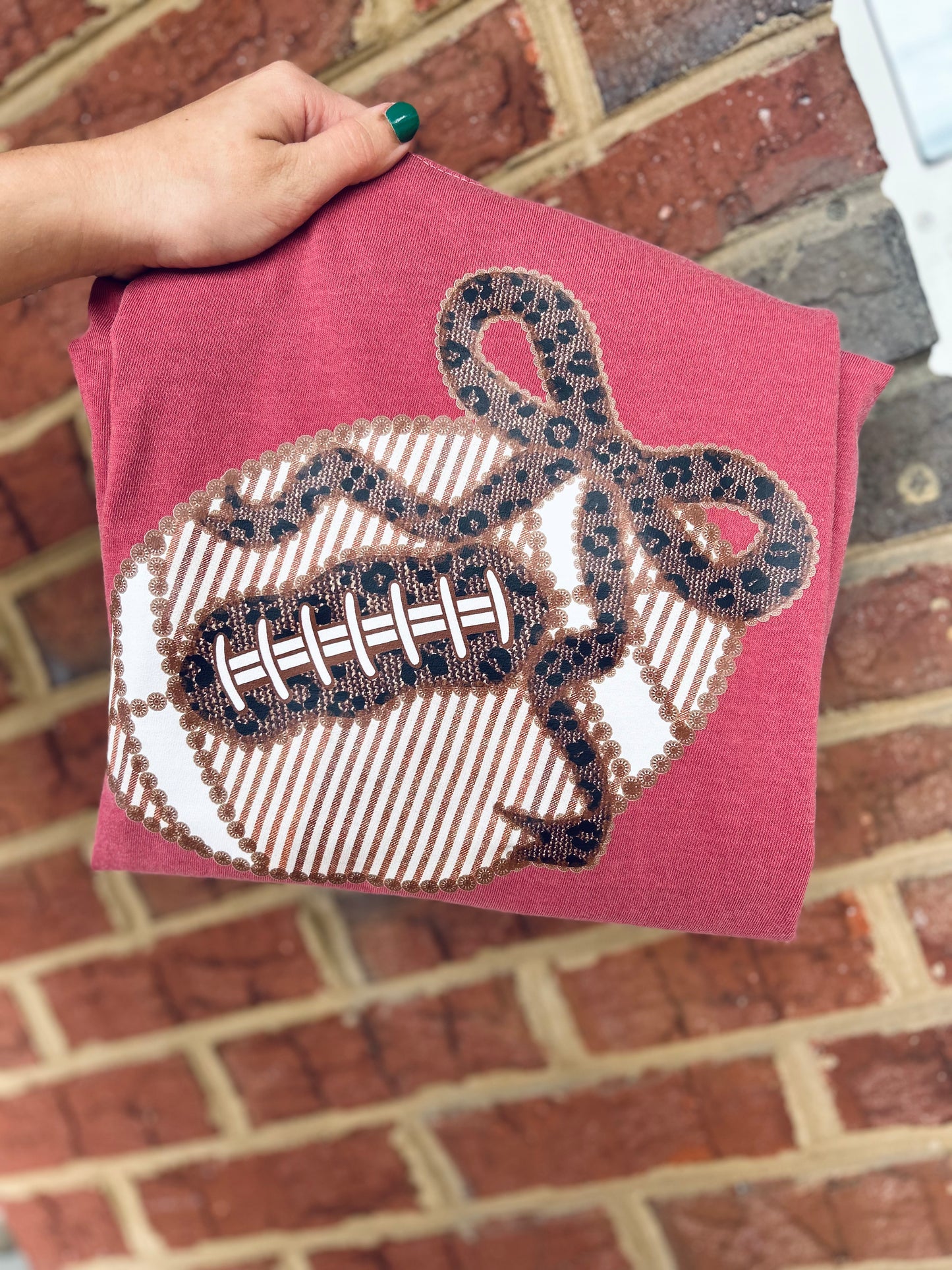 Garnet Comfort Color with Seersucker Football