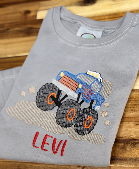 Monster Truck Embroidery Shirt