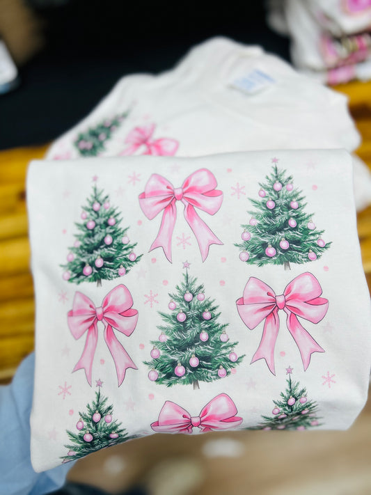 Sublimated Tee - Coquette Christmas Tree Grid