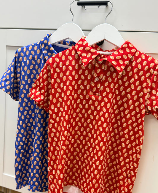RuggedButts Red Football Frenzy Polo