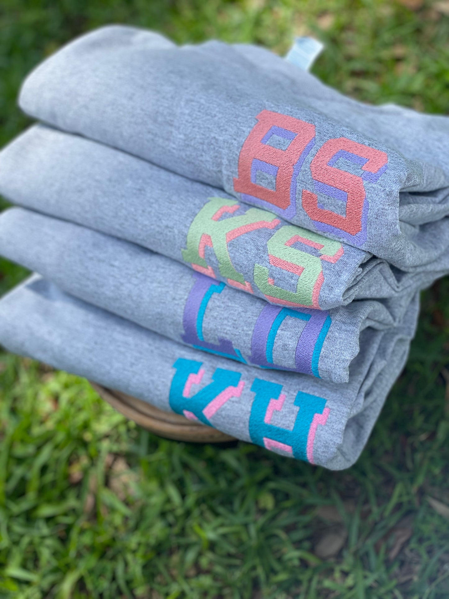 Shadow Monogram Tee - Heather Gray