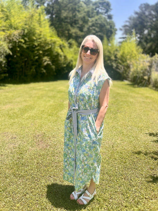 Entro Floral Tie Shirt Dress