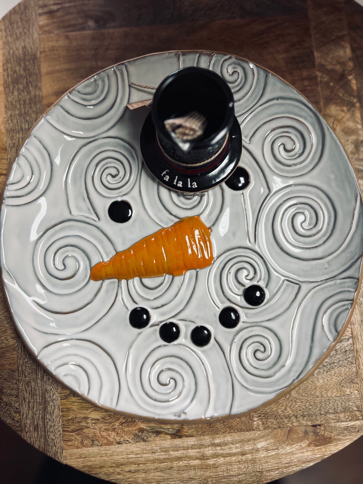 MP Snowman Plate w/Toothpick Holder