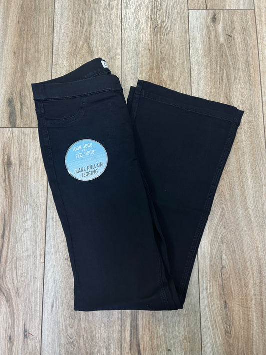 Cello Black Mid Rise Pull On Flares AB35173
