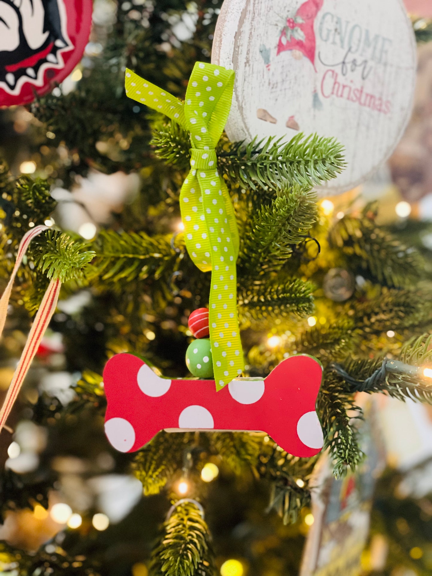 B+B Polka Dot Bone Ornament