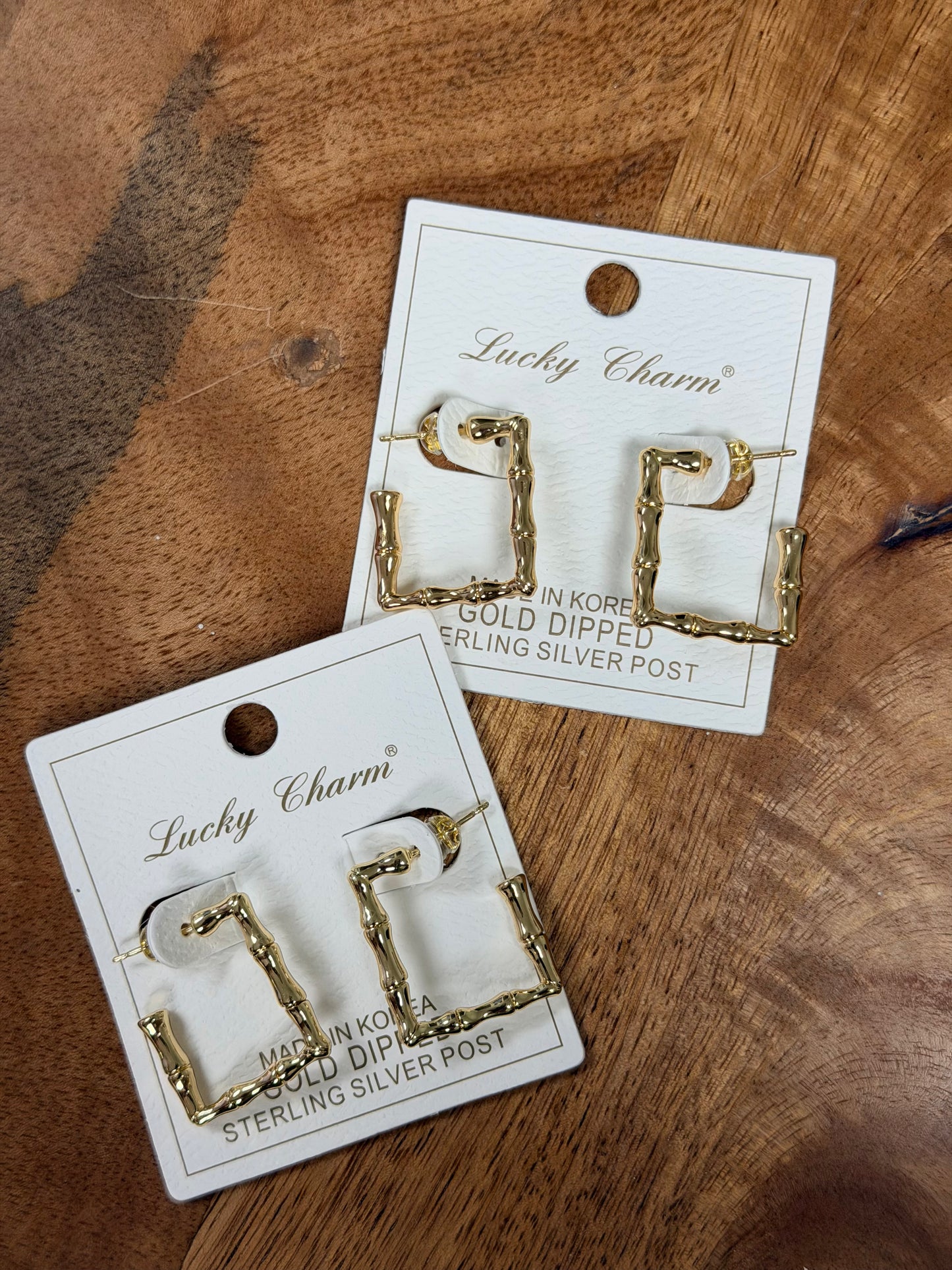 Bamboo Square Hoops