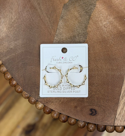 Gold Dipped Bamboo Hoops
