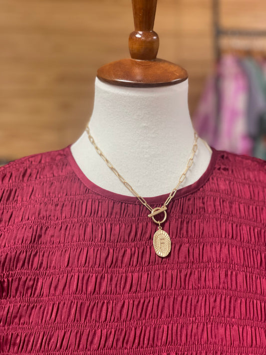 JM Stamped Necklace - F