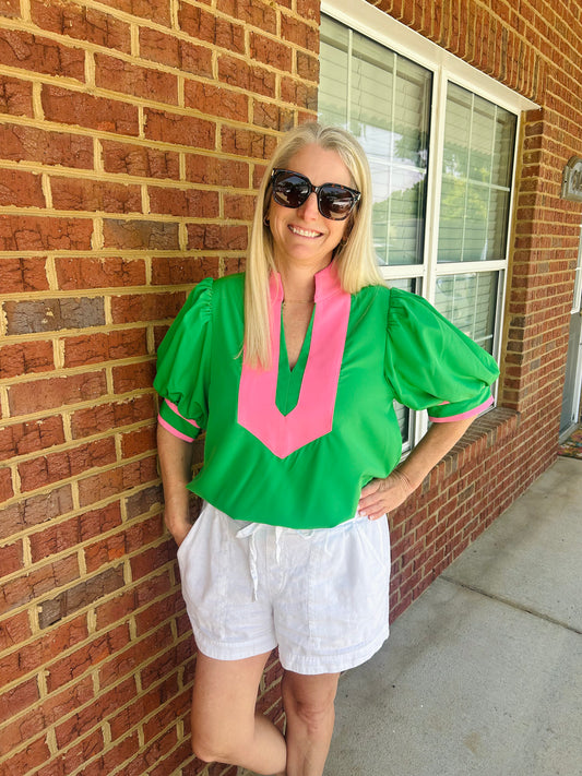 Entro Solid Band Caftan Top
