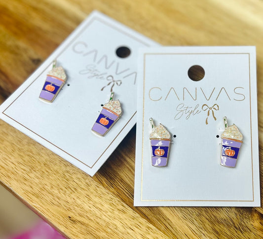 Canvas Pumpkin Spice Latte Stud