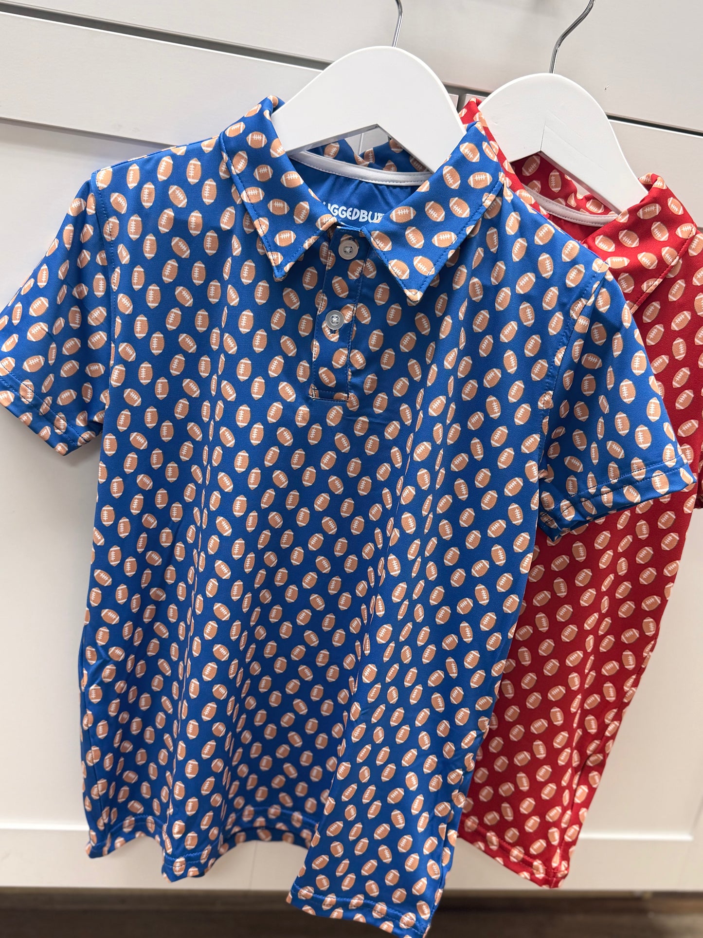 RuggedButt Navy Football Frenzy Polo