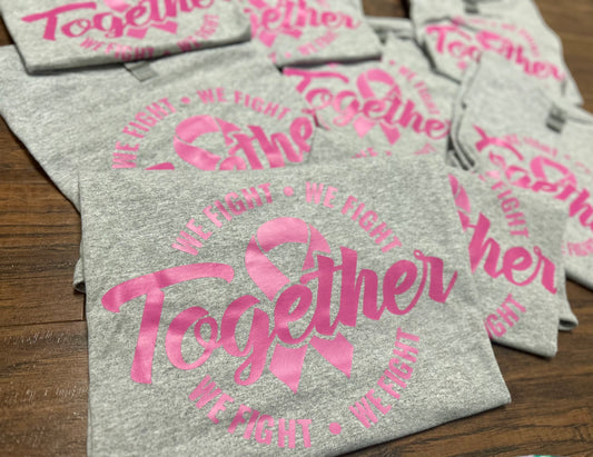 Sublimation Breast Cancer Tee - We Fight Together