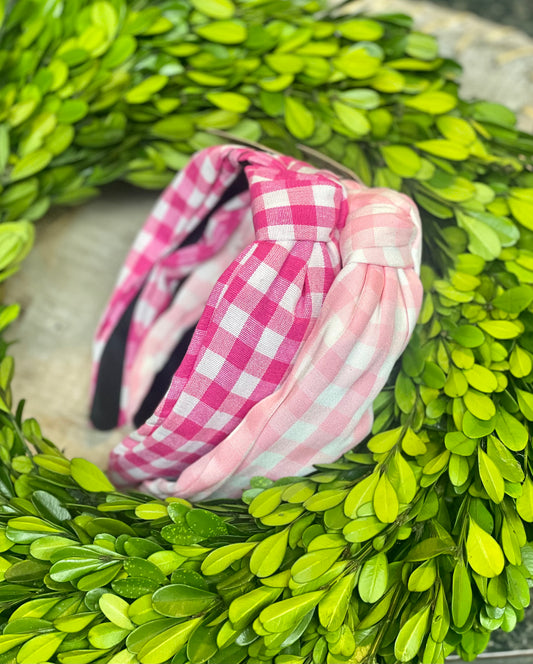 GS Gingham Knotted Headband