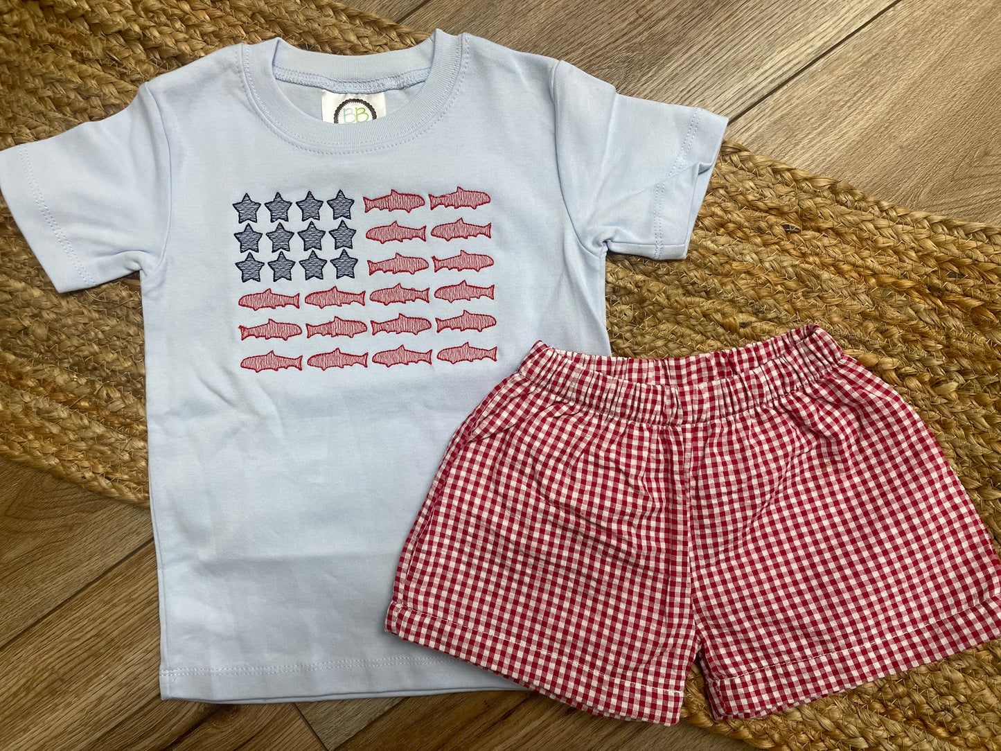 Sketch Stitch Shirt - Patriotic Fish Flag