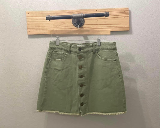 MP Fitz Button Skirt - Olive