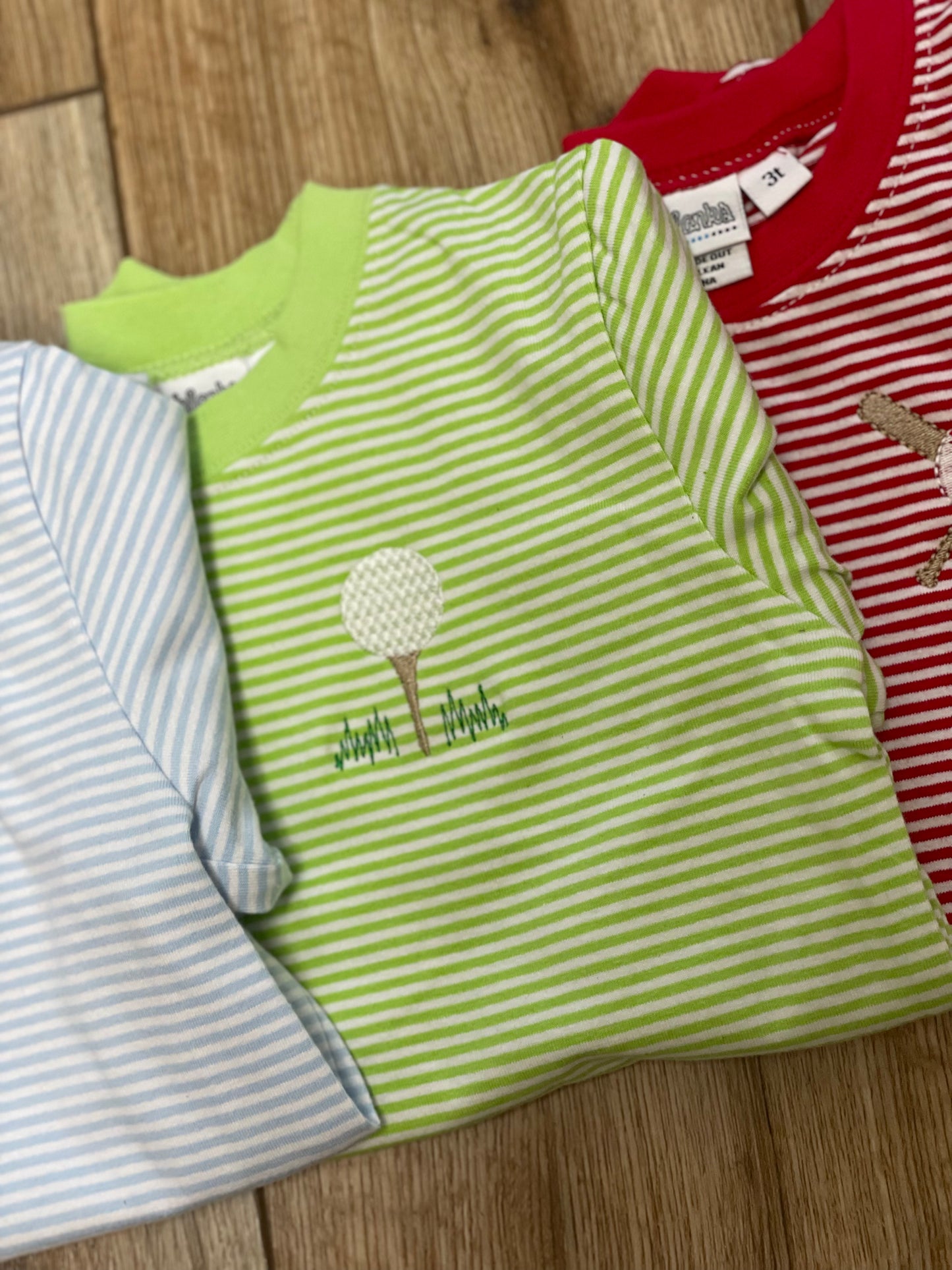 Boys Embroidered Striped Tees