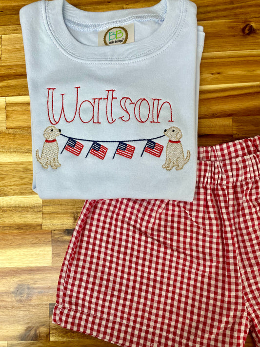 Sketch Stitch - Patriotic Pups Banner