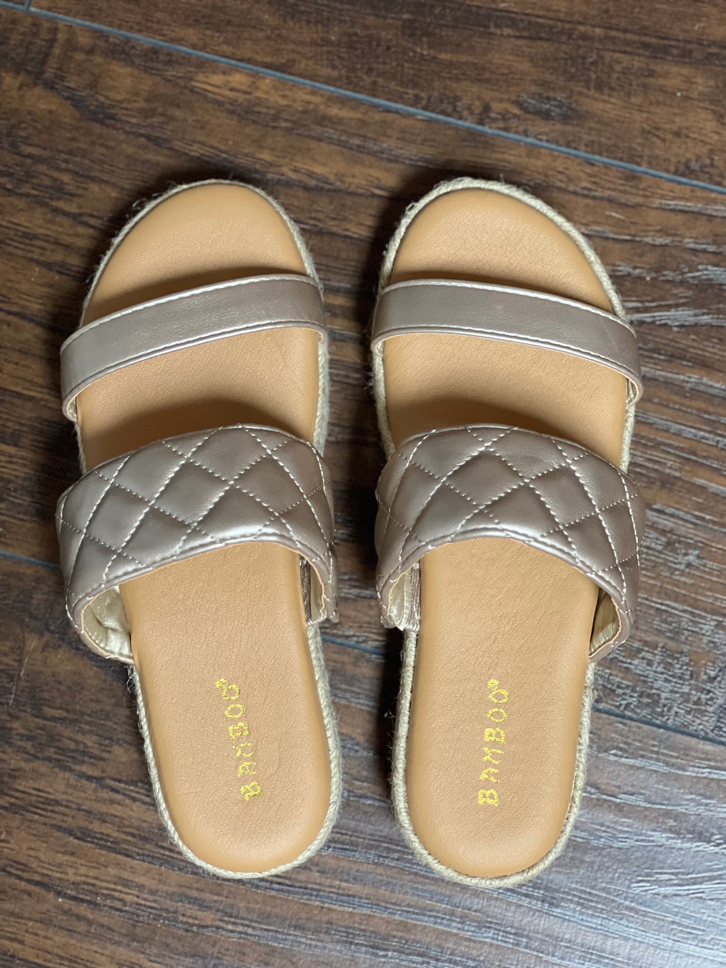 Bamboo Quilted Sandal - Gold