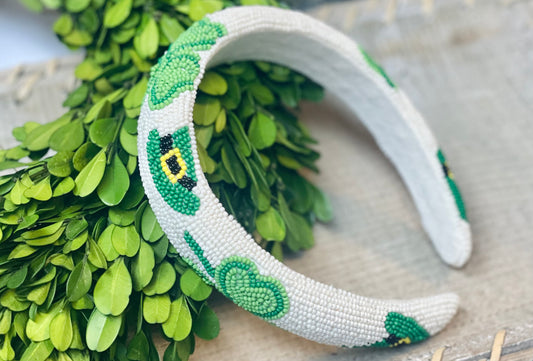 GS Beaded Shamrock/Hat Headband