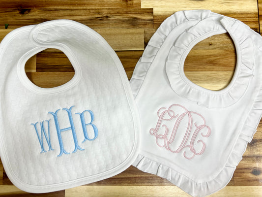 Monogrammed Baby Bibs