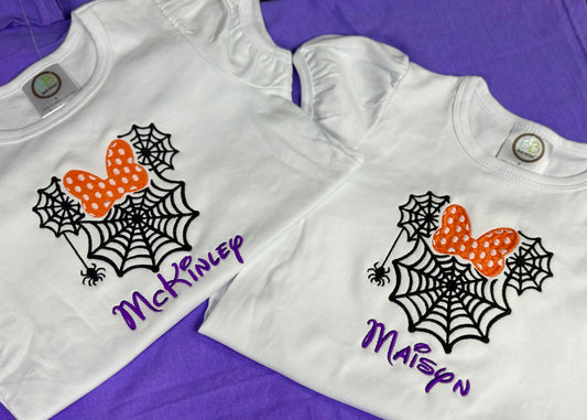 Embroidery Ruffle Shirt - Spiderweb Minnie