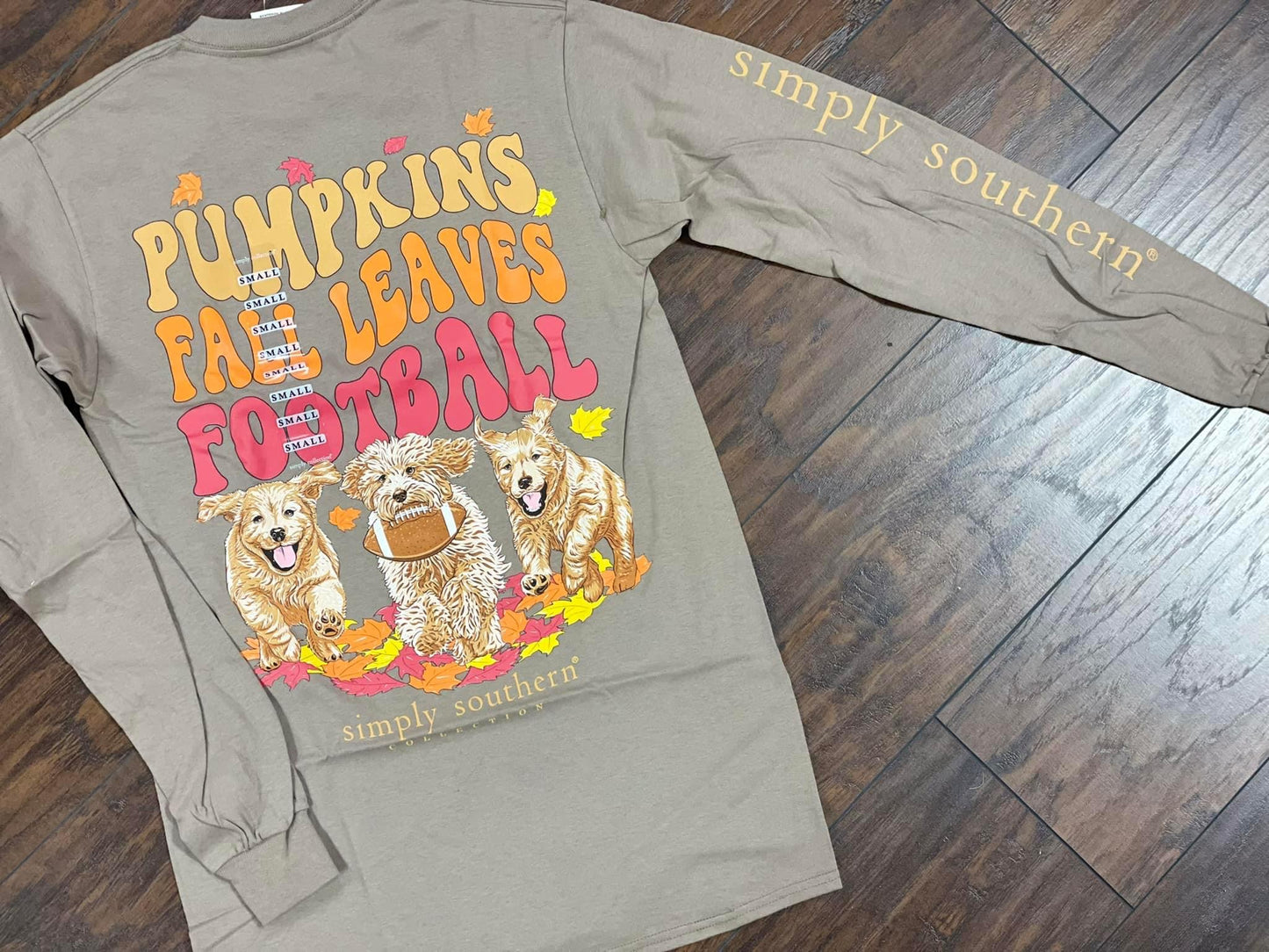 SS LS Tee - Pumpkin, Fall Leaves, Football